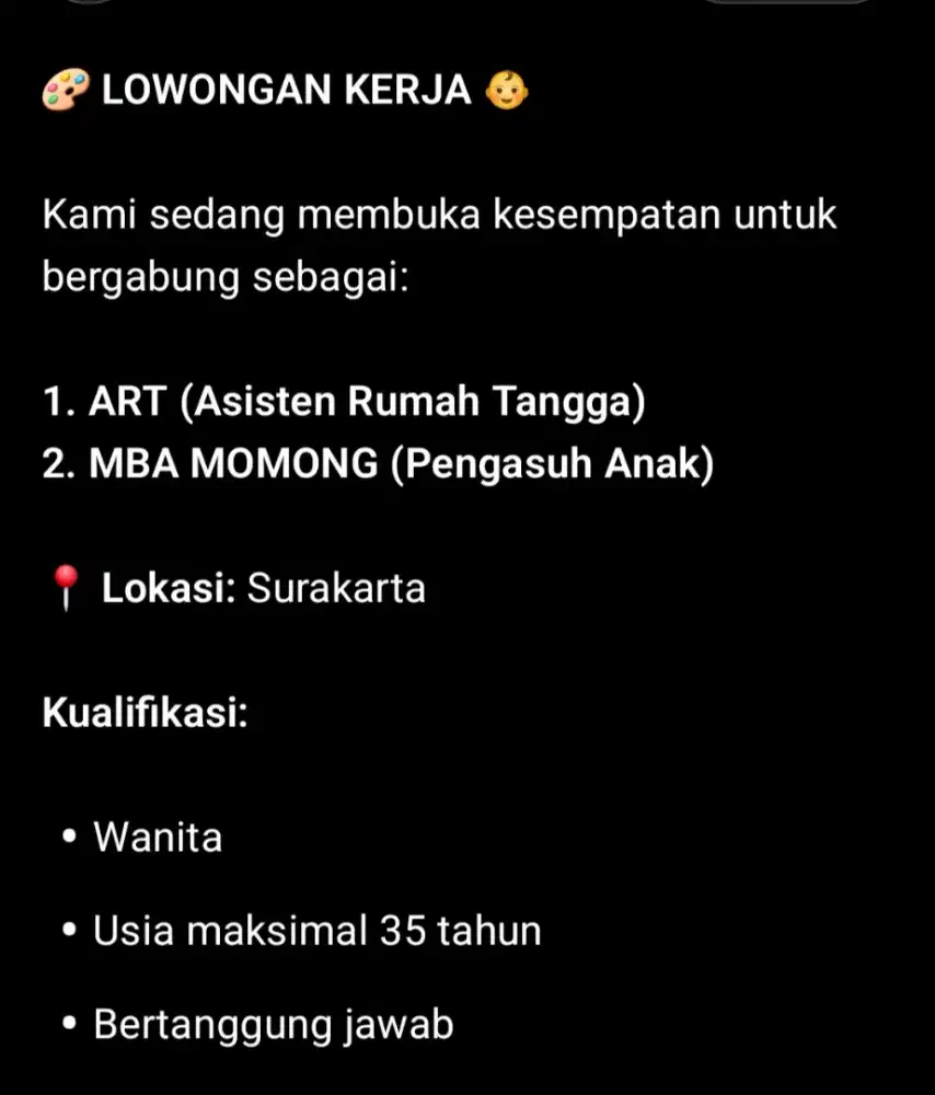 LOKER ART DAN MBA MOMONG