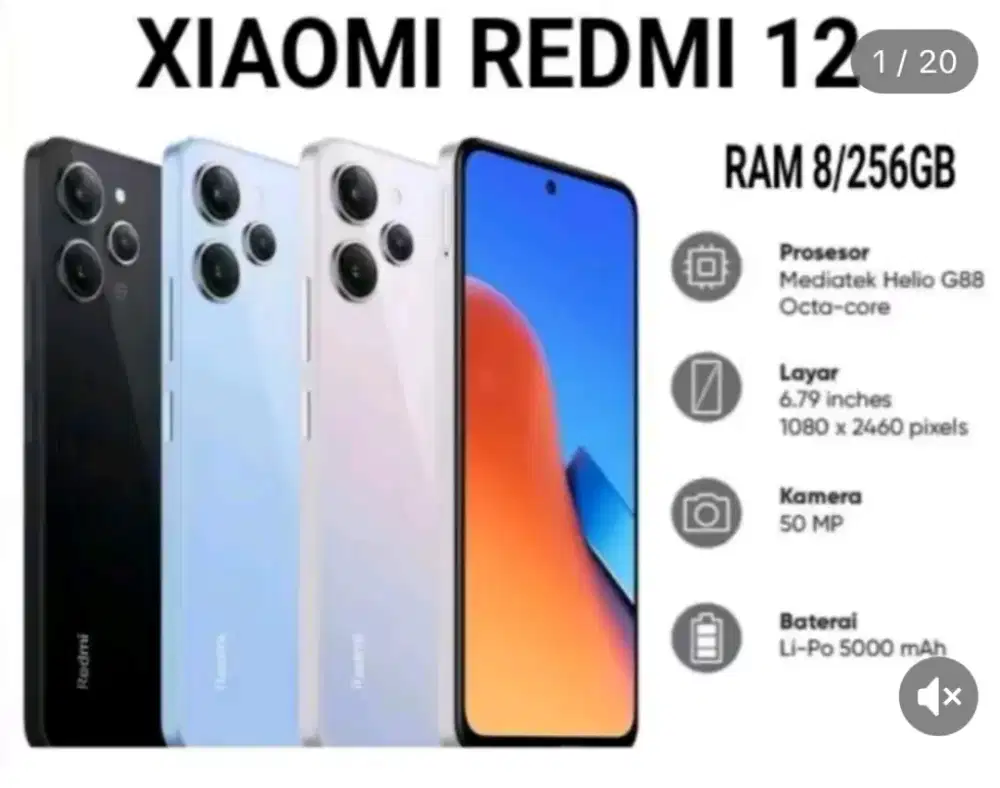 Redmi 12 warna hitam