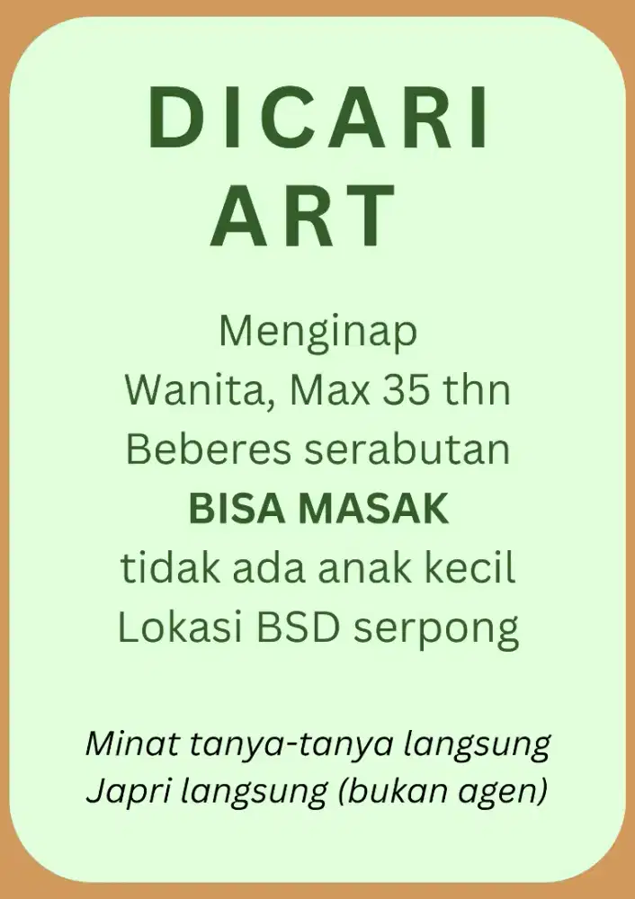 Lowongan ART serabutan
