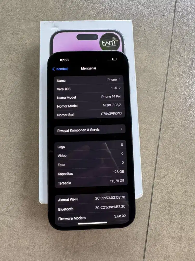 Iphone 14 pro 128gb resmi tam/ibox
