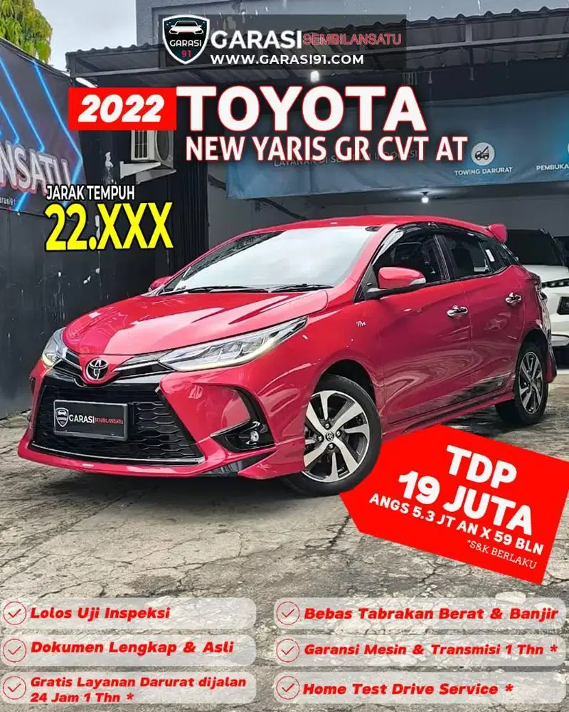 ‼️ TDP 18 juta Toyota New Yaris GR CVT AT 2022 kondisi Mulus gres