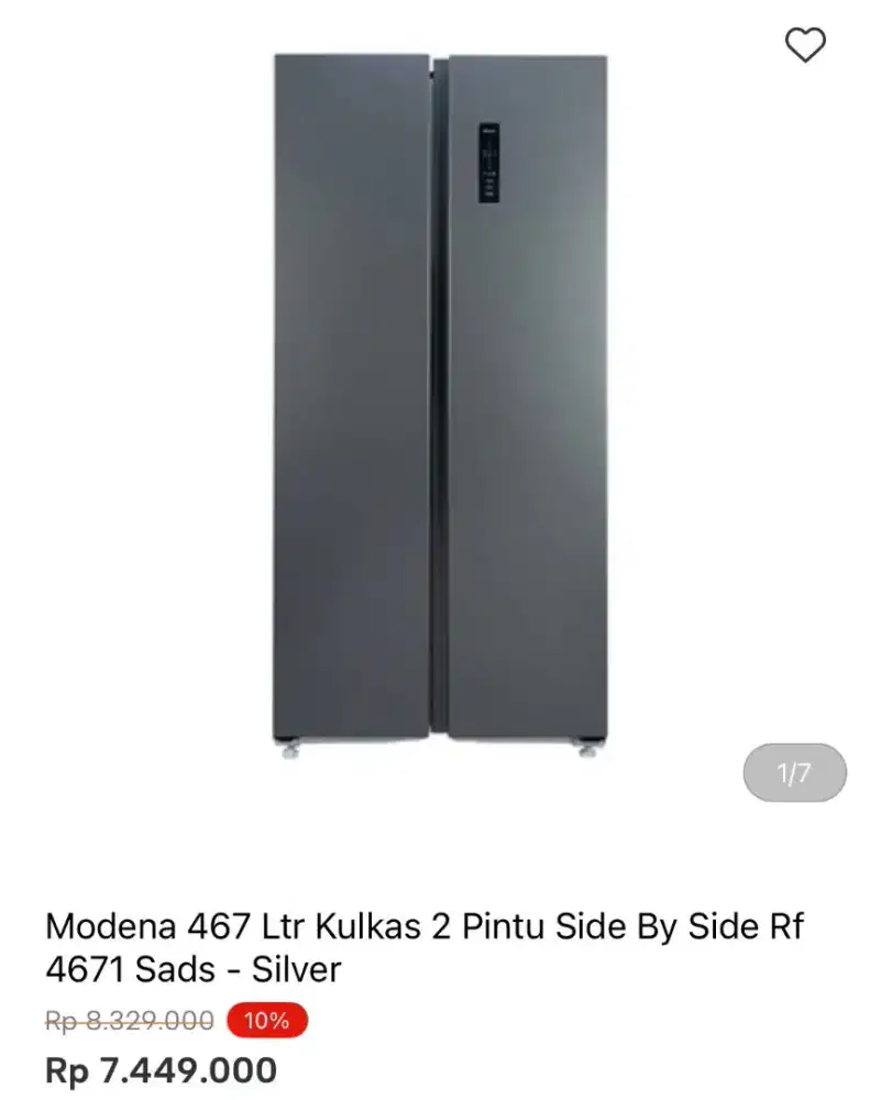 KULKAS SBS MODENA RF 4671 SADS 467LTR