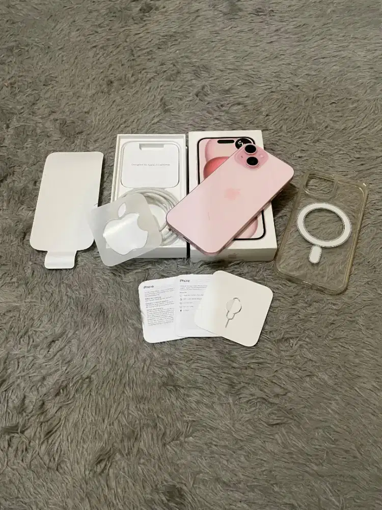 iPhone 15 Pink iBox BH 100 CC 12, Garansi On Maret 2027