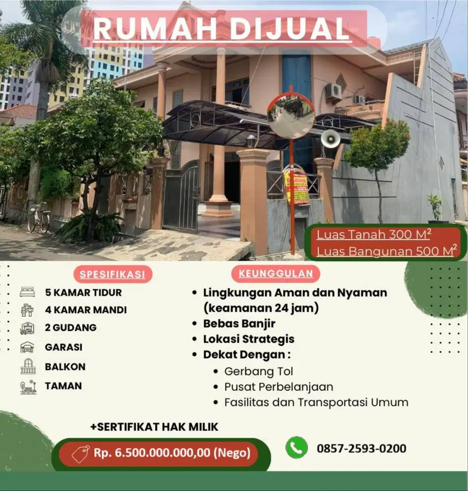 JUAL CEPAT RUMAH LUAS