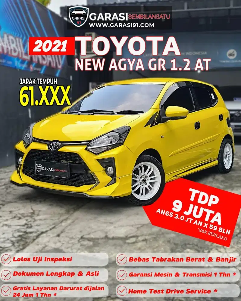 ‼️TDP 5 juta Toyota New Agya GR 1.2 AT 2021 sudah ganteng siap pakai