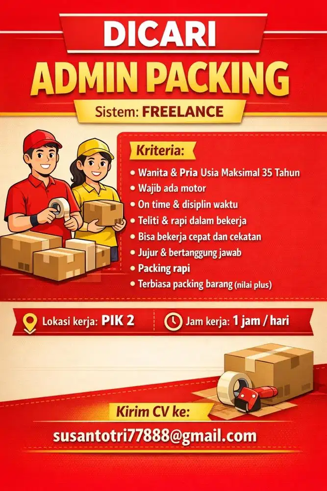 LOWONGAN KERJA ADMIN PACKING