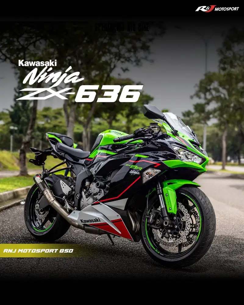 (Full Paper) Kawasaki ZX636 ZX6 ZX 636 Nik 2021 Warna Hijau KM 3.000an