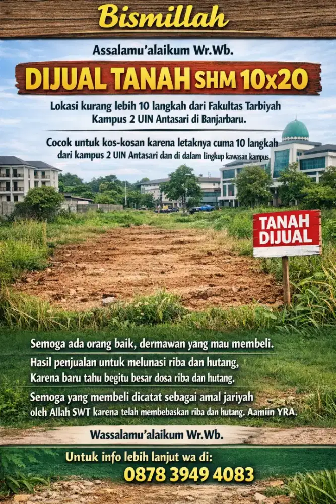 Jual Tanah untuk Melunasi Riba, Semoga ada orang Baik Aamiin YRA