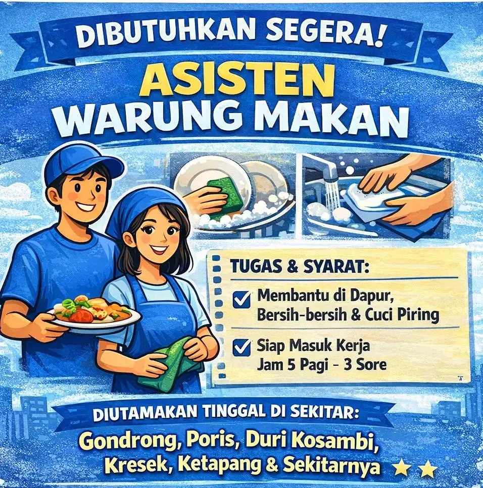 Lowongan Asisten Warung Makan