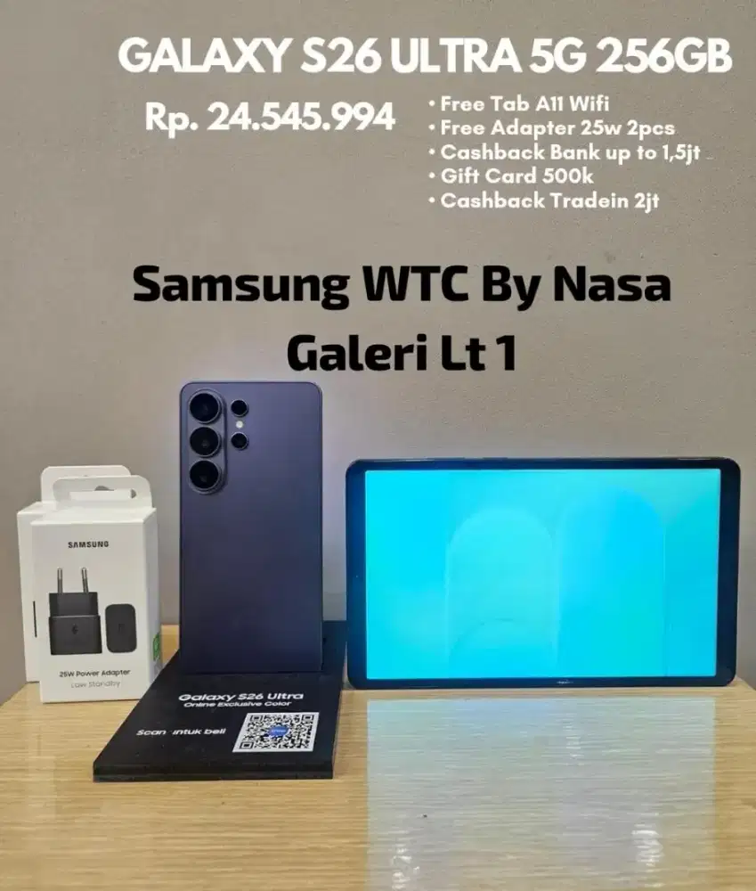 SAMSUNG GALAXY S26ULTRA FREE TAB A11 + TRAVEL ADAPTER