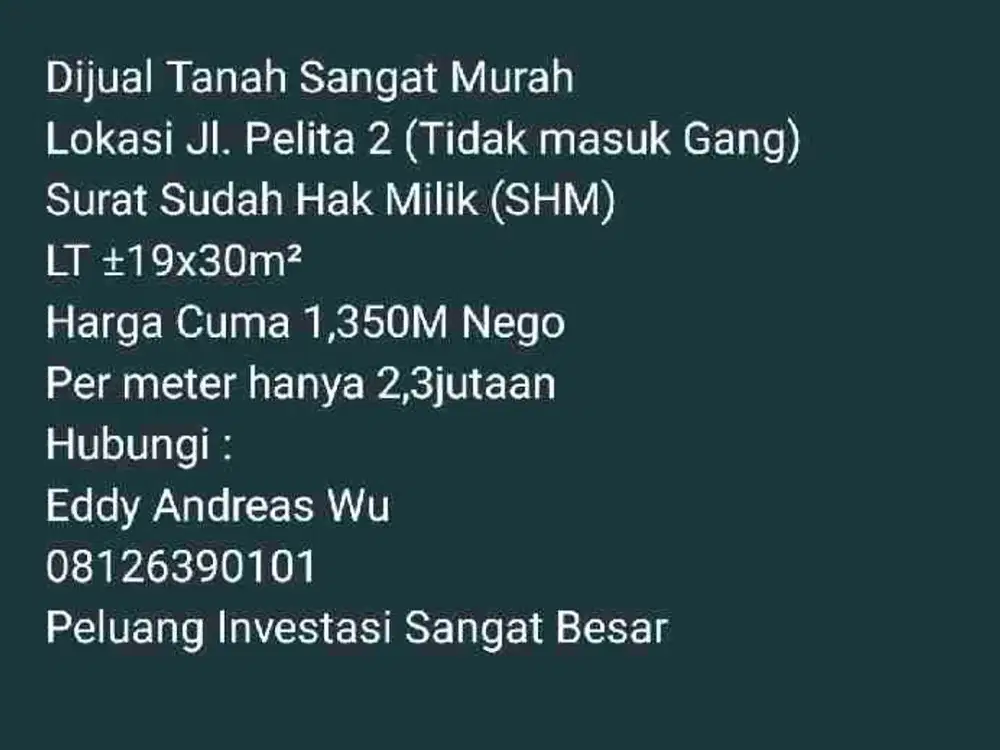 Dijual Tanah Murah Medan