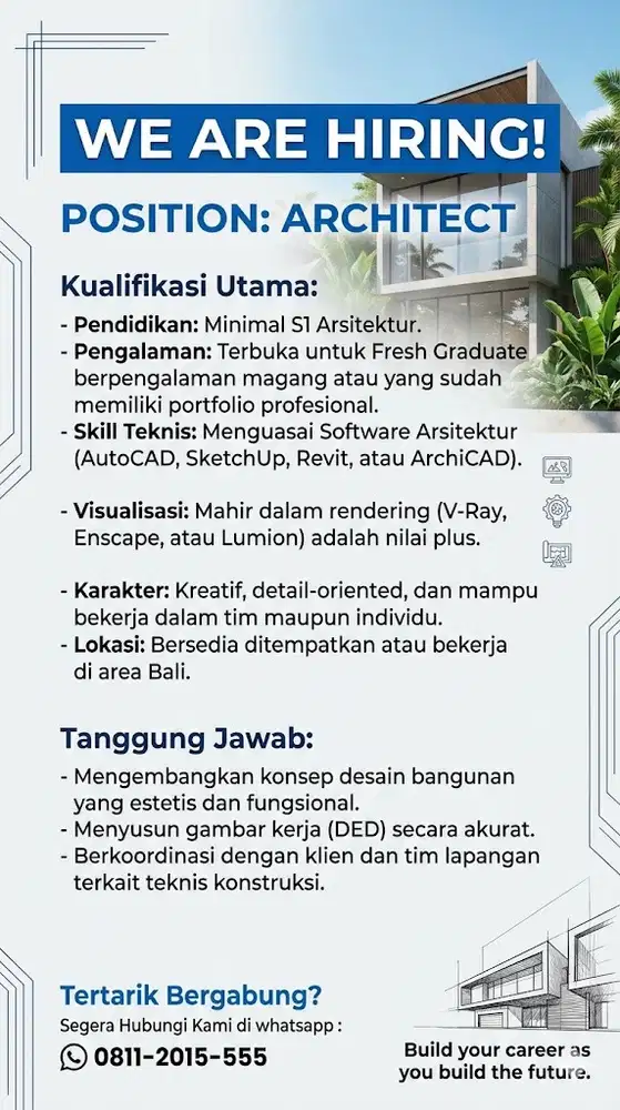 LOWONGAN KERJA ARSITEK BALI