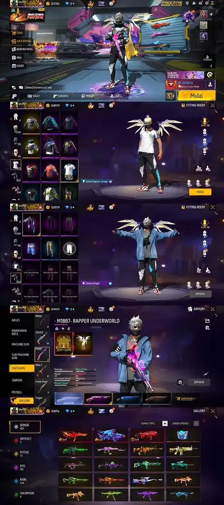 STOK AKUN FF SPEK GG MAX1 SG REAPER LOG GOGGLE