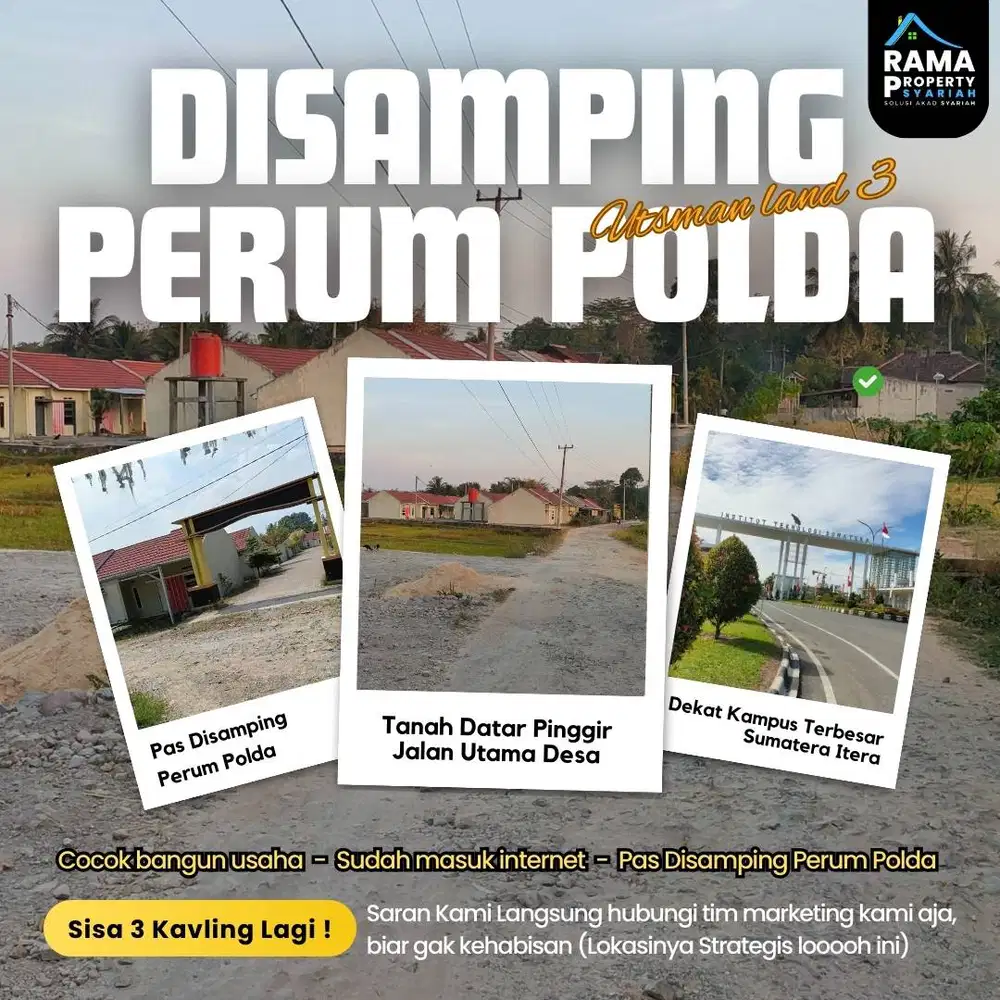 KAVLING RUKO TANPA DP KORPRI DEKAT KAMPUS ITERA SUKARAME