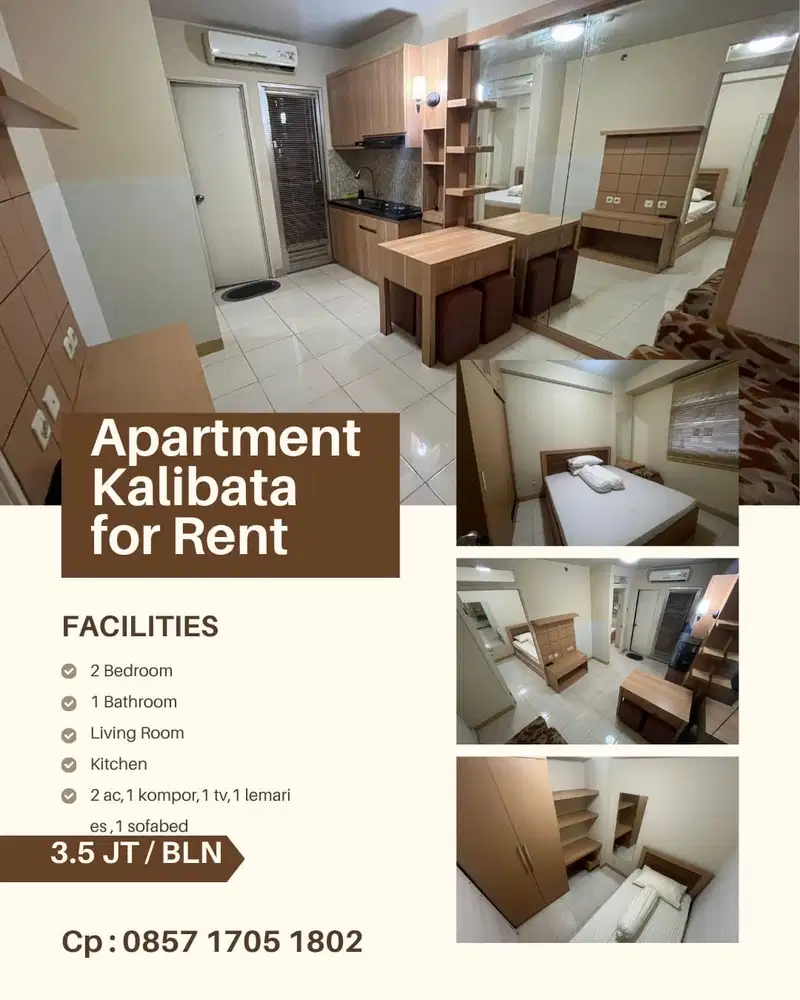 Disewakan 2 br apartment kalibata