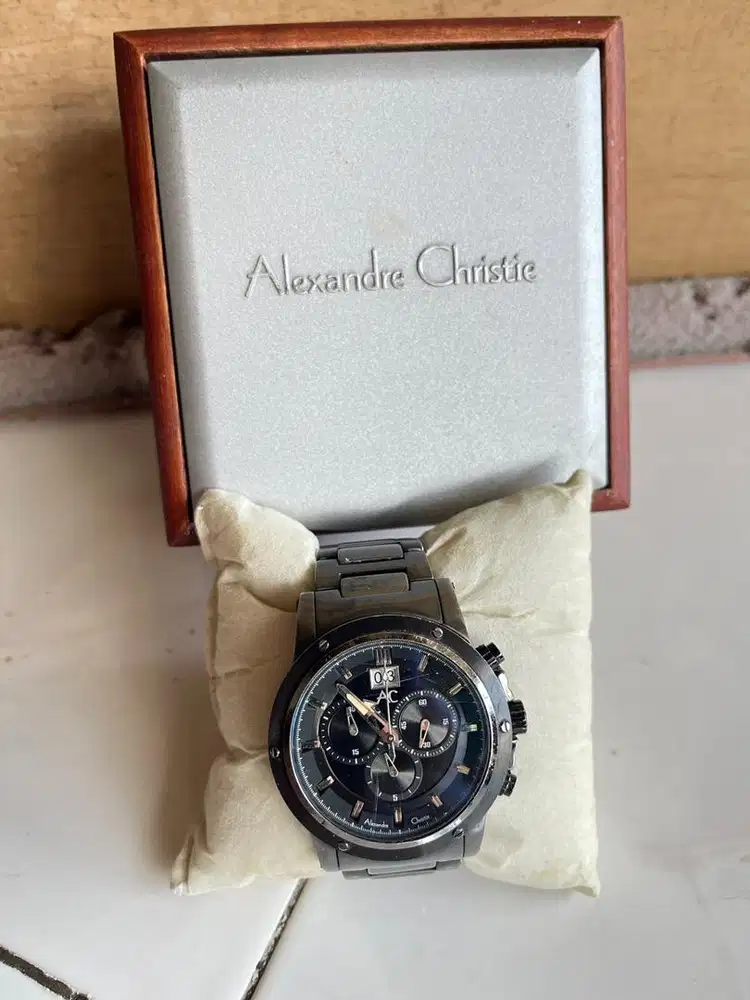 Arloji Alexandre Christie Jam Tangan Chronograph Black Beauty + Box