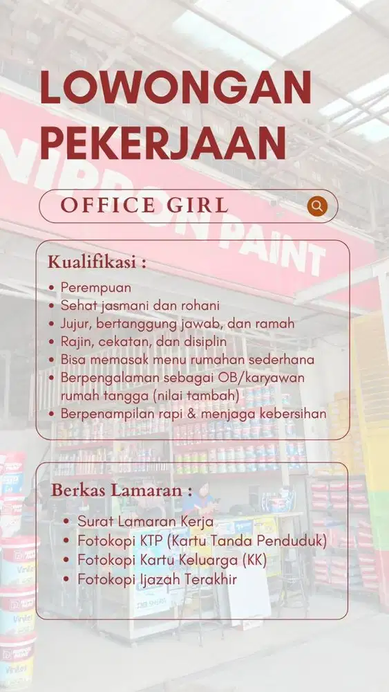 Lowong Office girl, supir dan kenek