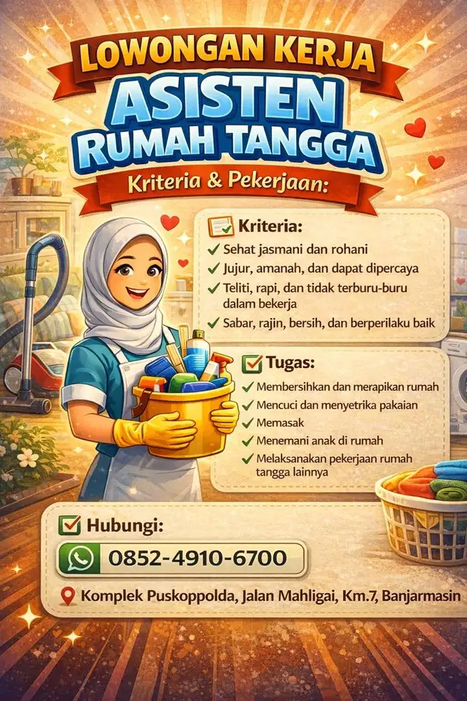 Dicari Asisten Rumah Tangga (ART)