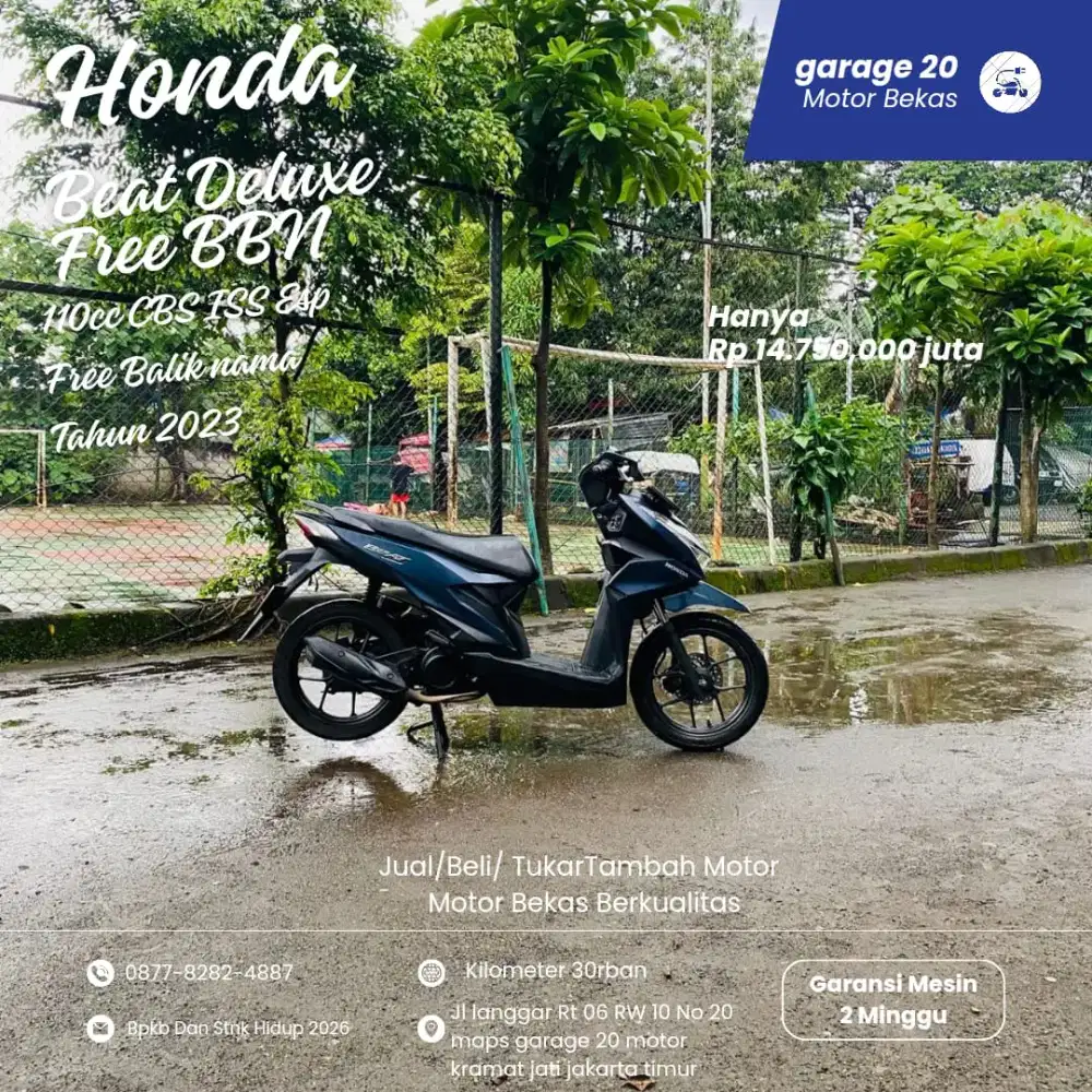 Honda Beat Deluxe 110cc CBS ISS Free balik nama Tahun 2023