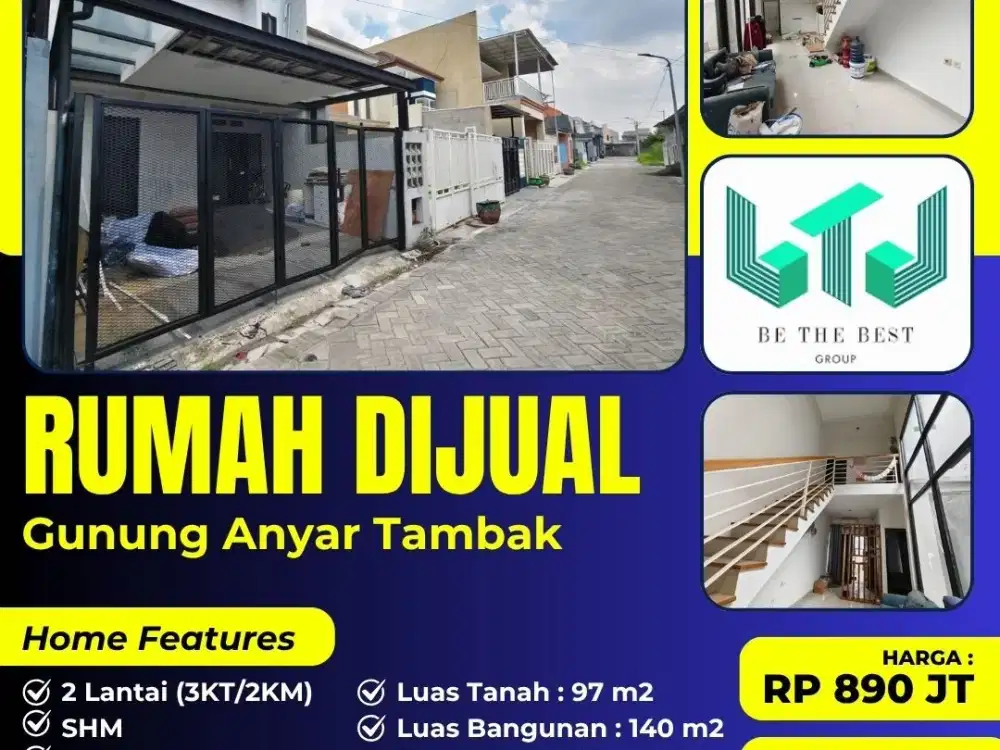 5 MENIT RAYA MERR!! RUMAH BARU GRESS (SHM) MEWAH 2 LANTAI DIJUAL HARGA TERMURAH DI GUNUNGANYAR