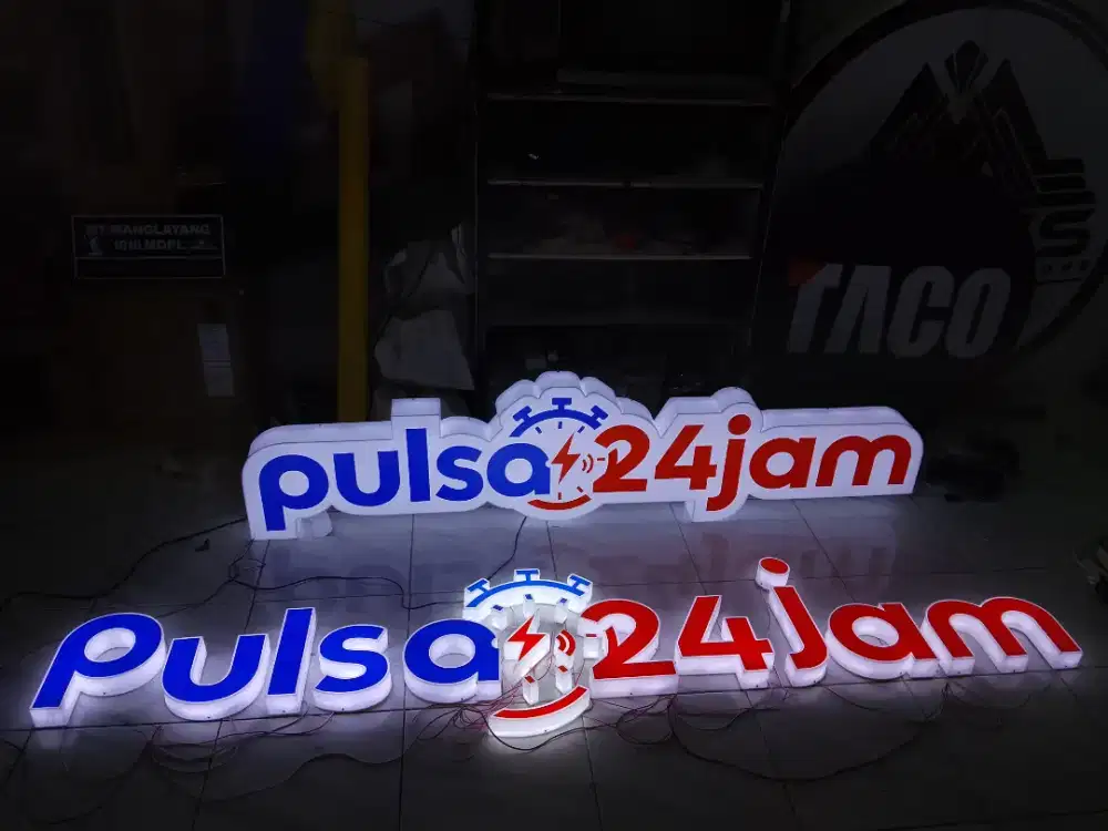 Neonbox huruf timbul costum