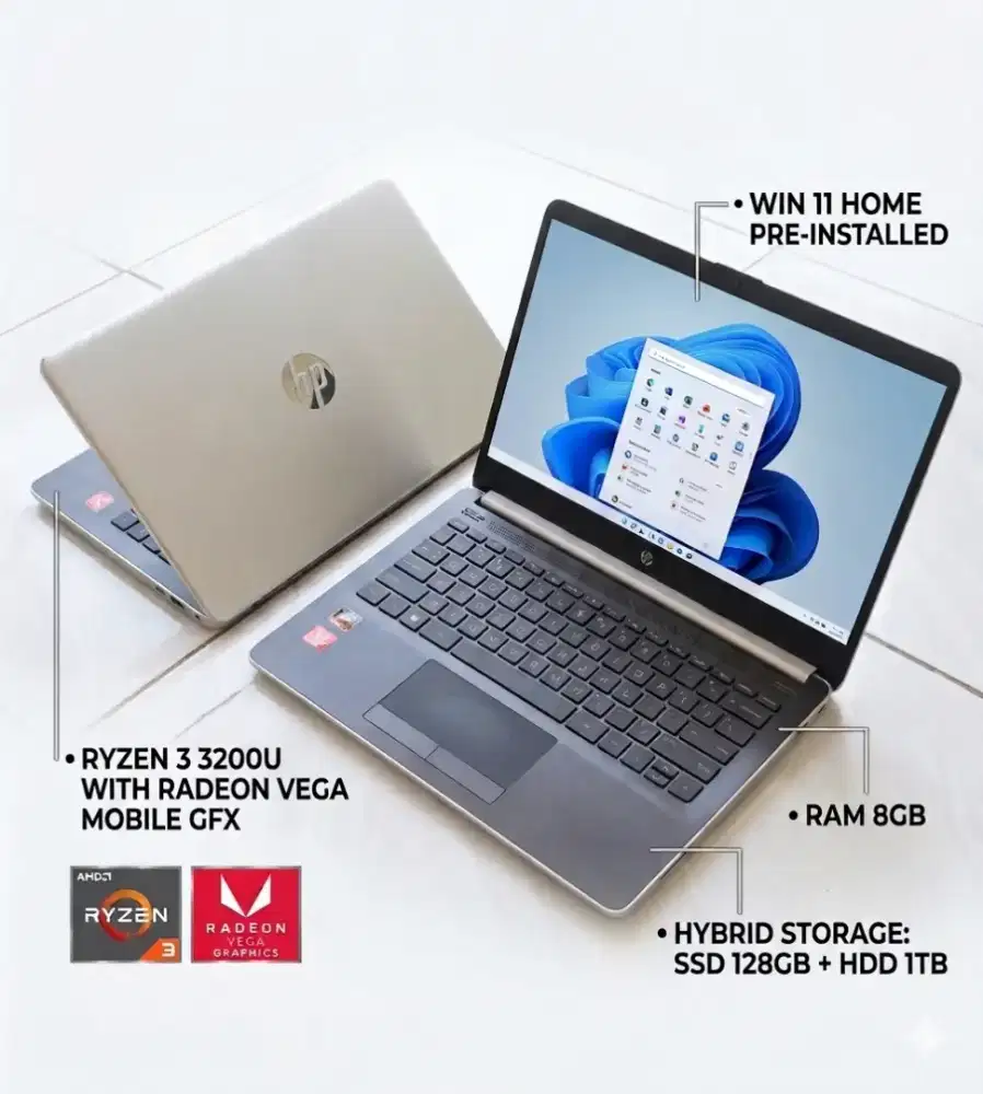 Hp ryzen 3200u.