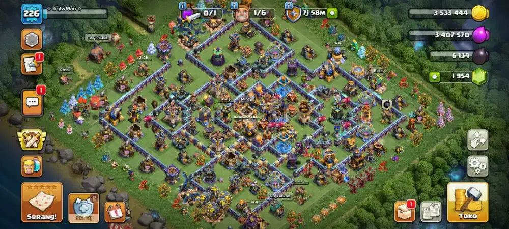 Jual Akun COC TH 18 Semi Max