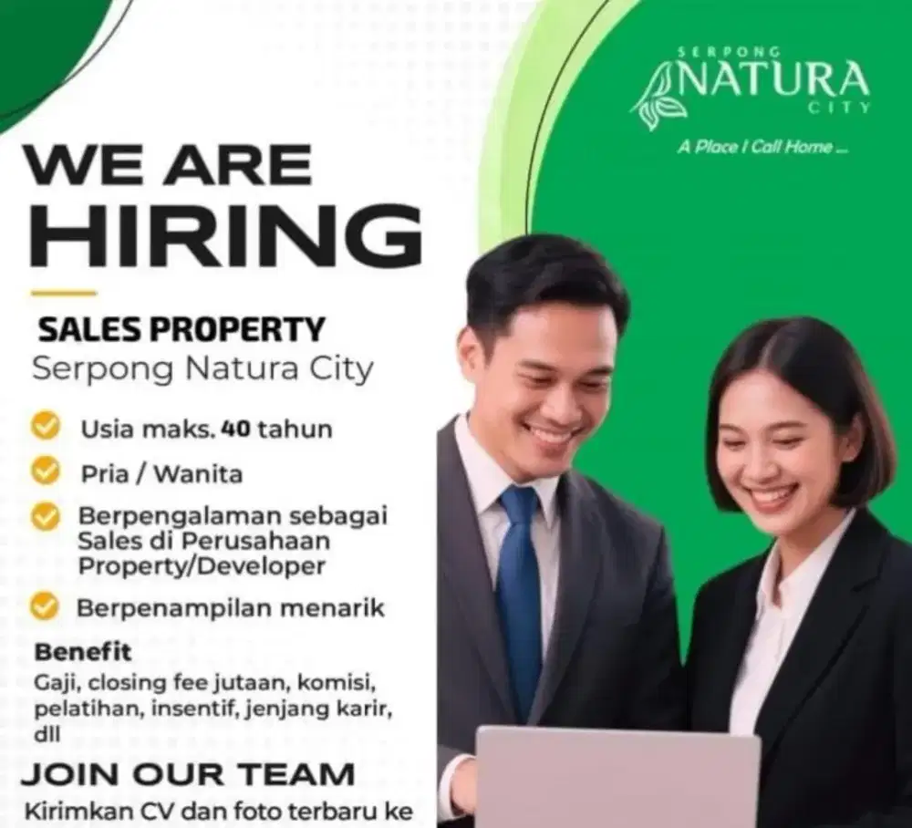 Dibutuhkan Segera Sales Marketing Serpong Natura City