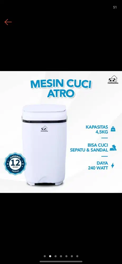 Mesin cuci mini pandaoma