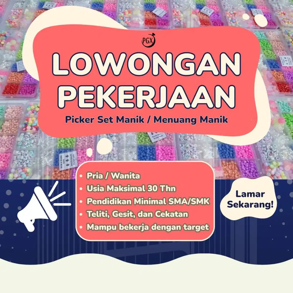 Lowongan Menuang Set Manik