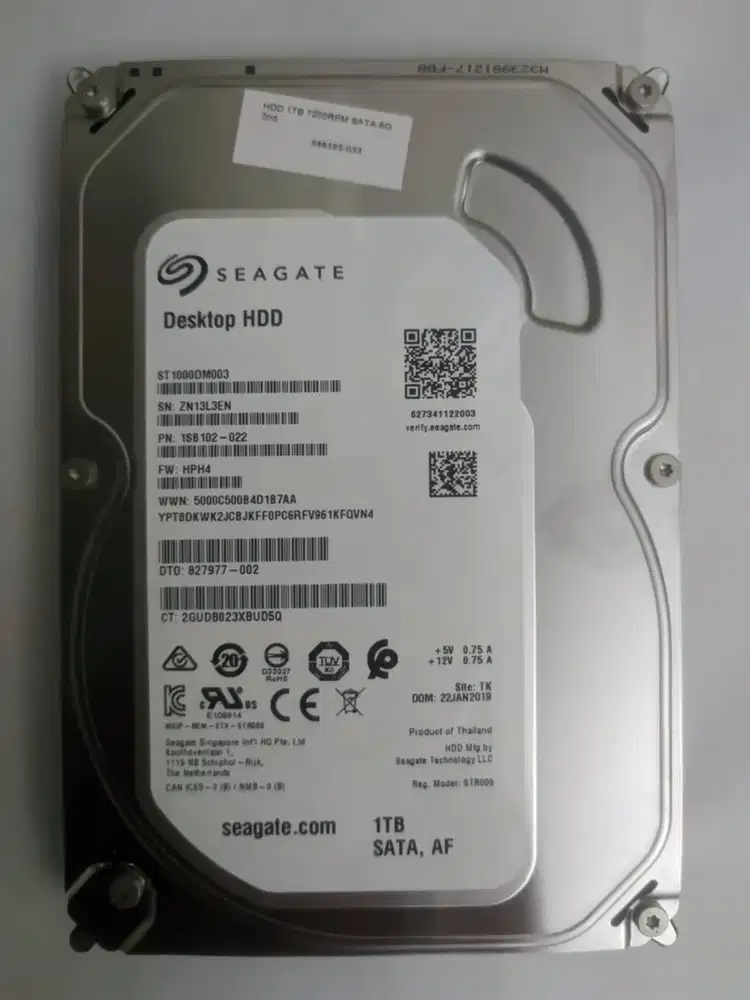 HDD HARDISK SEAGATE BARRACUDA 1 TERRA 1000 GB  3,5 SEHAT 100/76