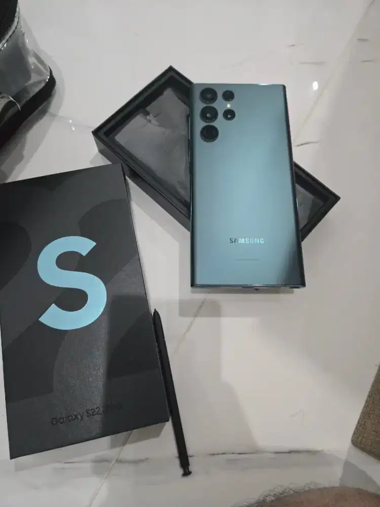SAMSUNG S22 ULTRA GREEN 12/256 MULUS EX GARANSI RESMI