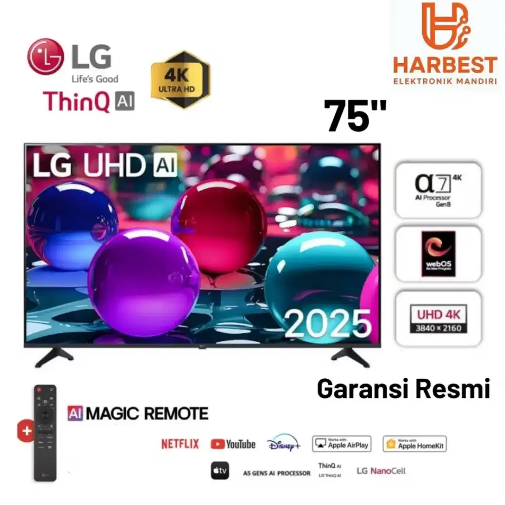 LG UHD AI 75UA7550PSA Smart TV 4K 75 Inch AI HDR10 Pro Magic Remote