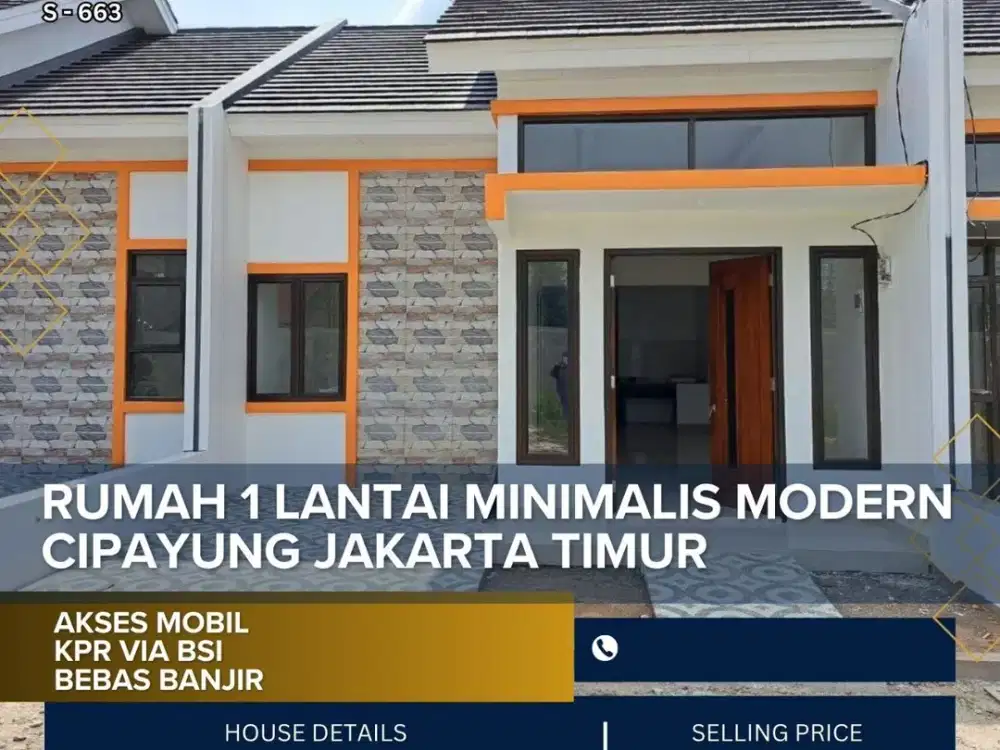 663 Cluster 1 Lt Modern dan Strategis Sisa 2 Unit di Bambu Apus - Cipayung Jakarta
