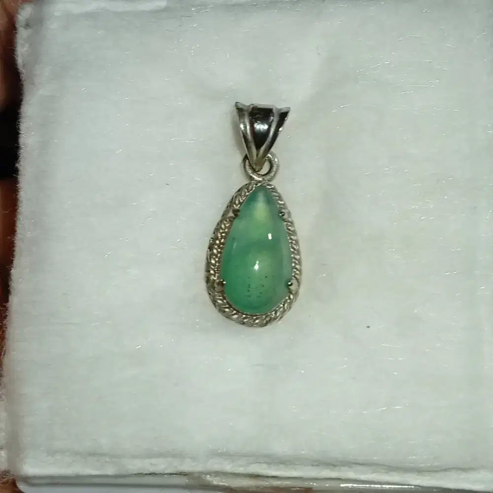 Liontin Batu Bacan Natural Chrysocolla Chalcedony