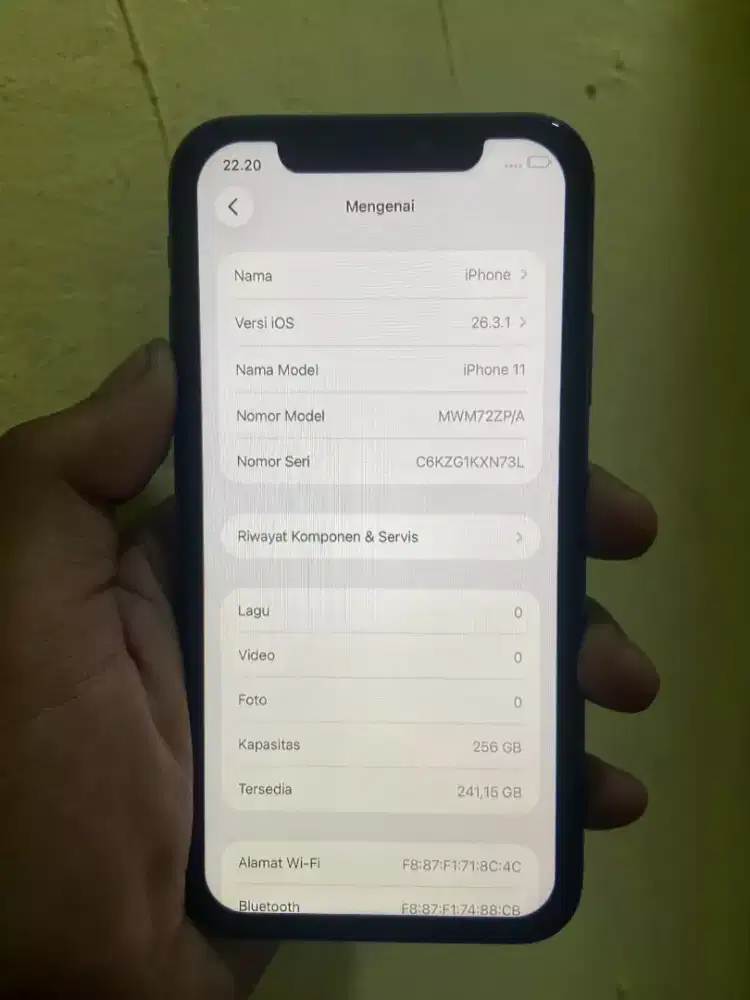 iphone 11 256GB regist sinyal permanen