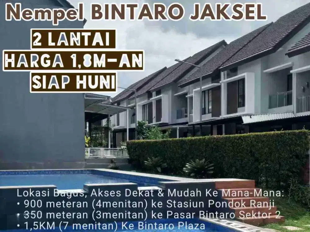 RUMAH BINTARO, 900 meter ke Stasiun Pondok Ranji (5 menitan)