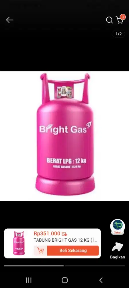 Tabung bright gas 12kg Pink