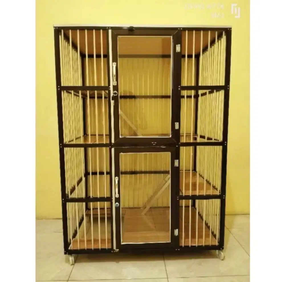 Kandang kucing alumunium 2 pintu
