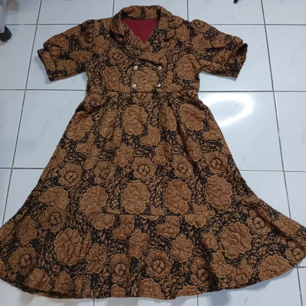 Dres wanita flower timbul