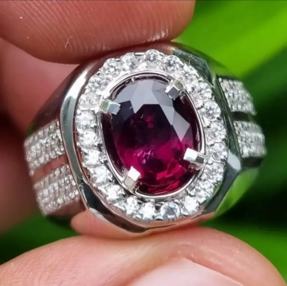 Jual cepet natural rubellite tourmaline ring perak memo