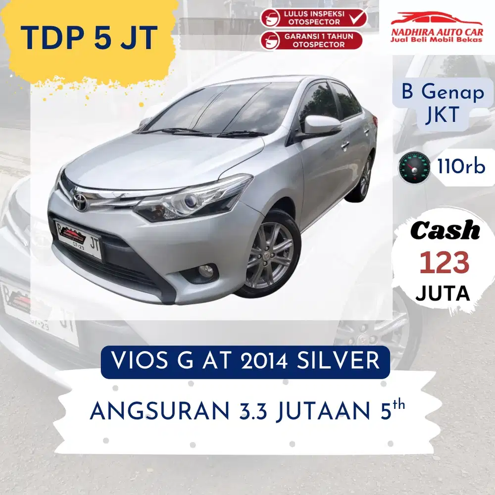 DP 5 Juta Vios G AT 2014 Silver