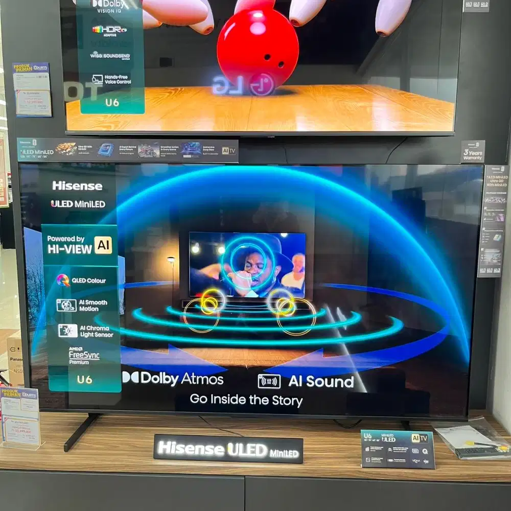 HISENSE 4K MINI LED GOOGLE TV 75 INCH, BISA CICILAN 0%