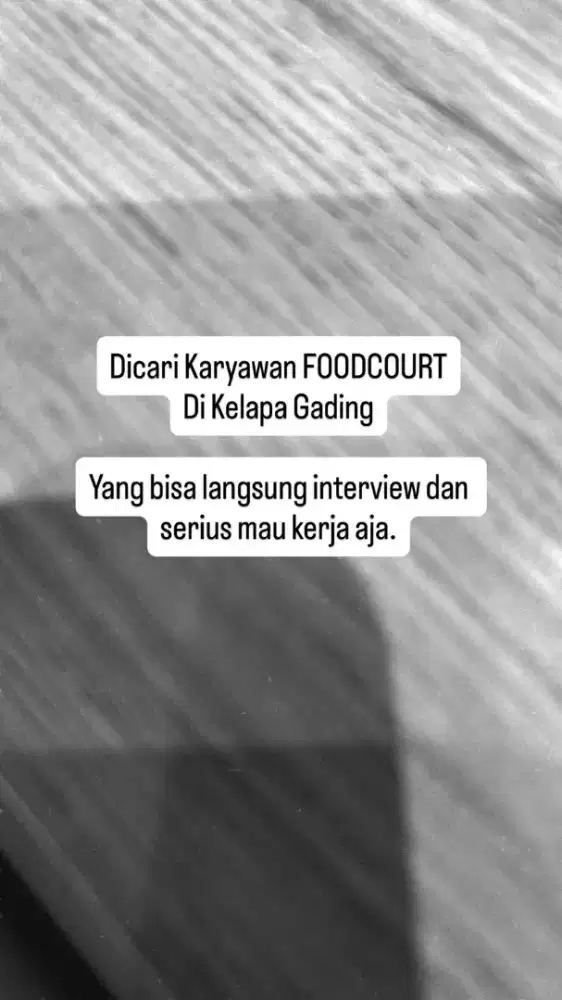 Dicari Karyawan makanan