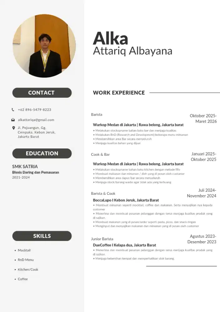 Mencari pekerjaan Barista