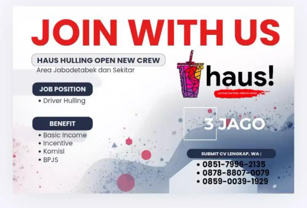 Lowongan Kerja Rider/Barista Haus Keliling