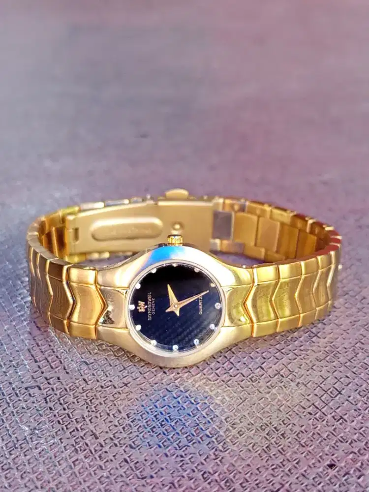 Jam RW wanita 18k gold plated lapis emas