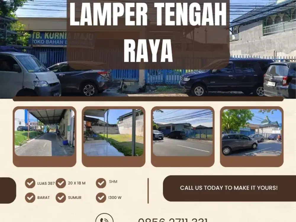 Tanah dan Bangunan Cocok Untuk Usaha Jalan Lamper Tengah Raya