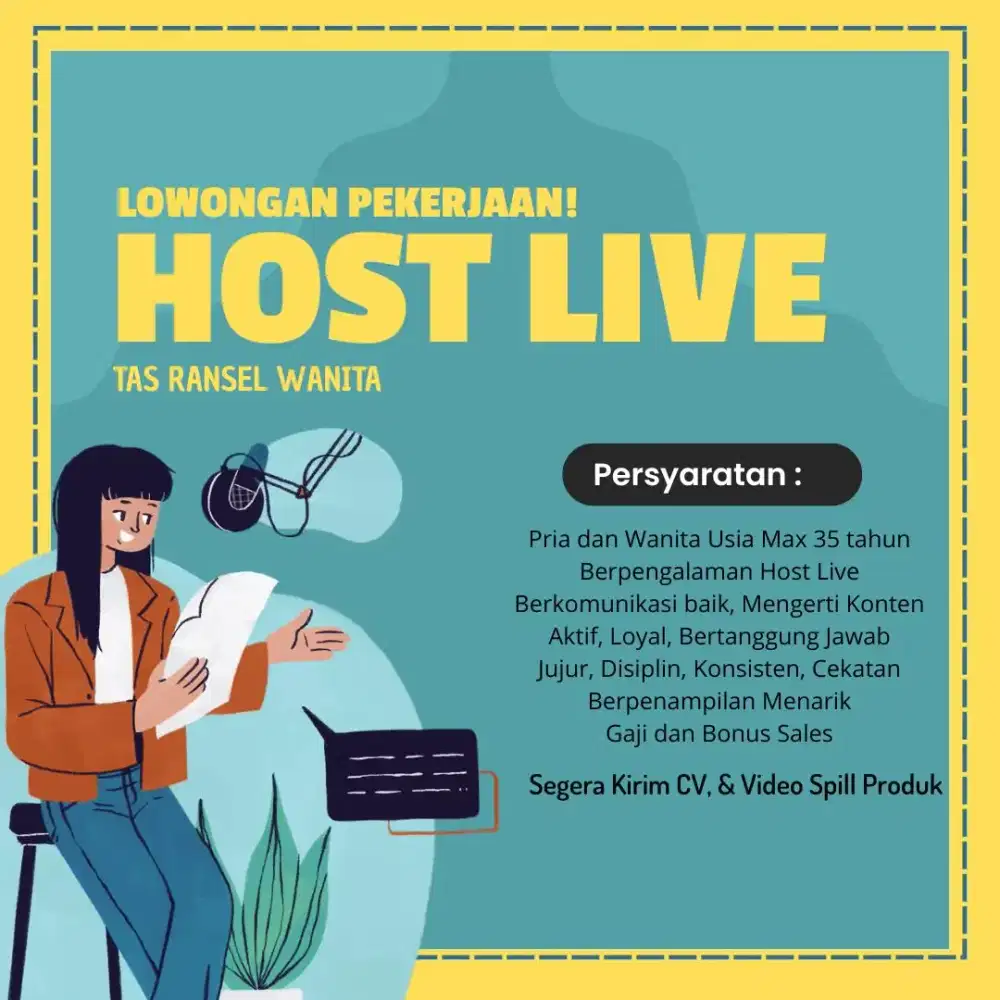 Host Live dan Co Host Live Streaming Non Hijab di Poris Indah
