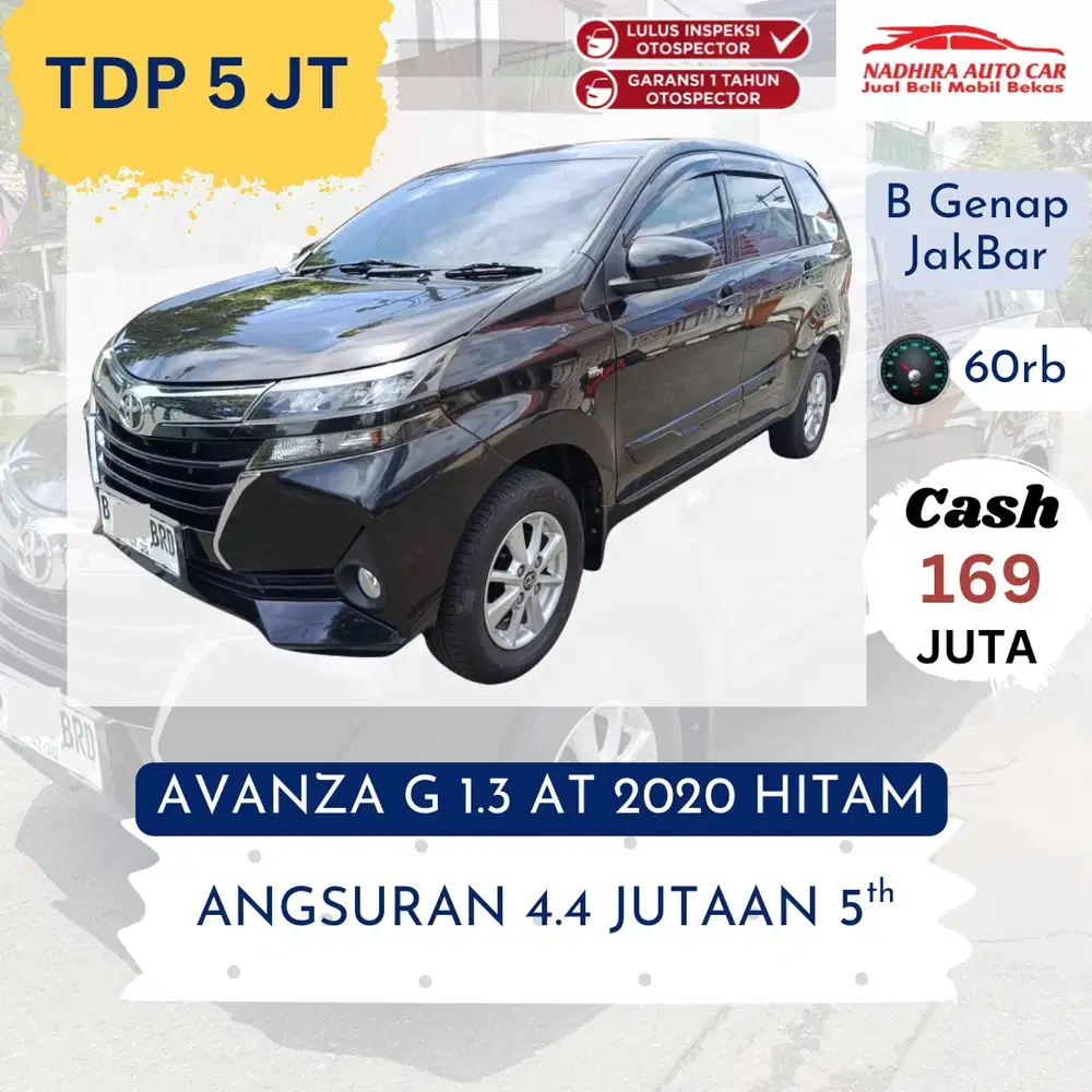 DP 5 Juta Avanza G 1.3 AT 2020 Hitam